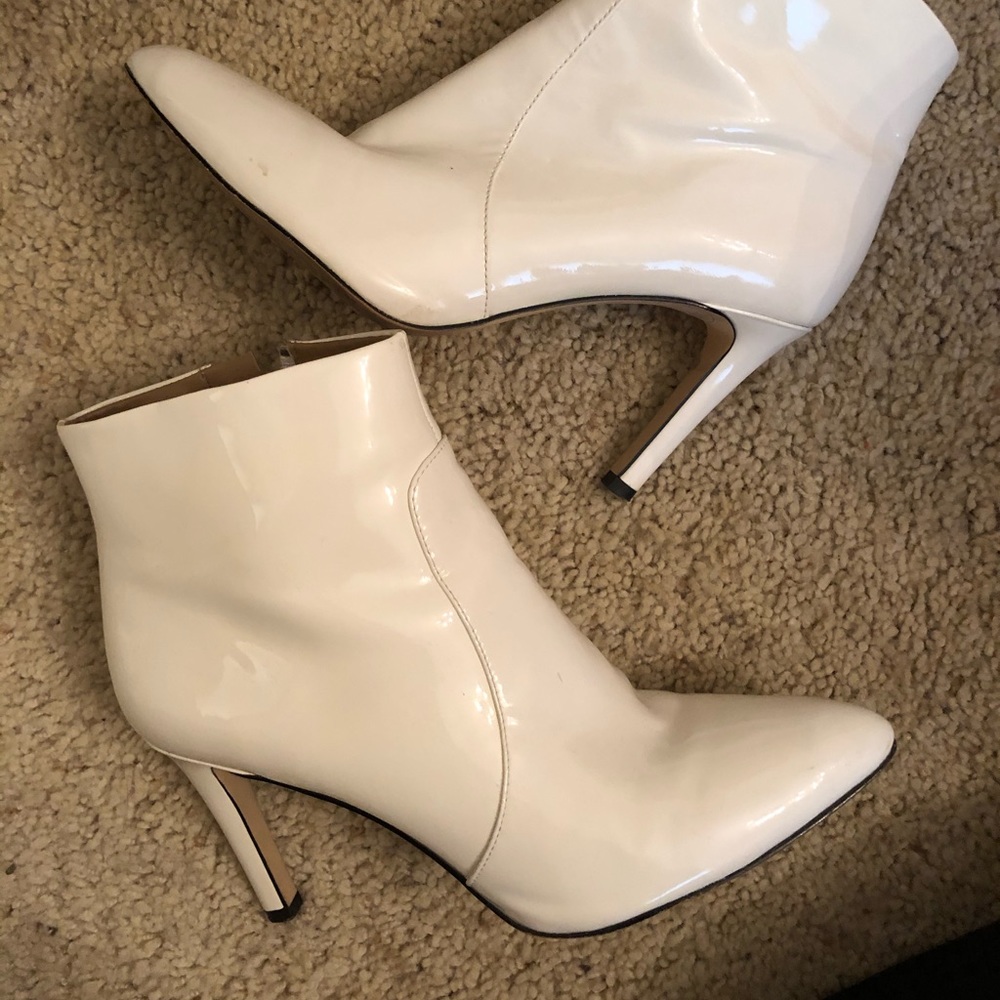 Sam Edelman white patent leather booties